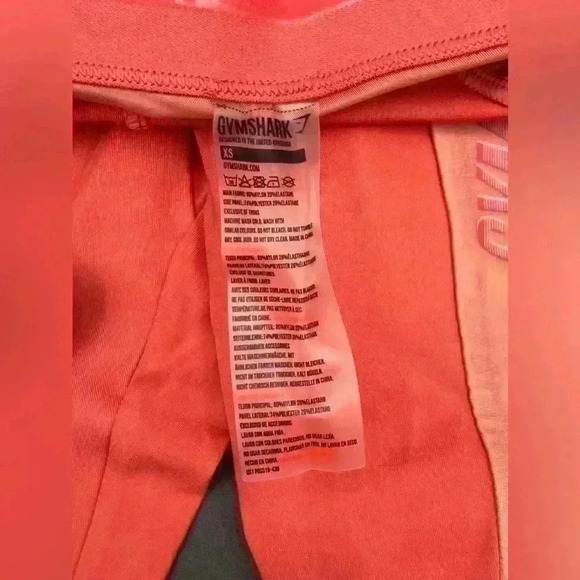 GYMSHARK Turbo Women Sport Leggings Orange Logo Stretch Capri Activewear Medium - Picture 7 of 8